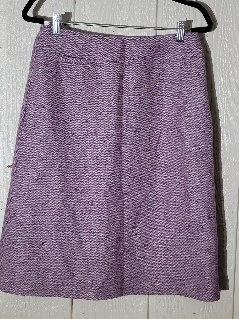Lands' End Lavender Herringbone A-Line Skirt